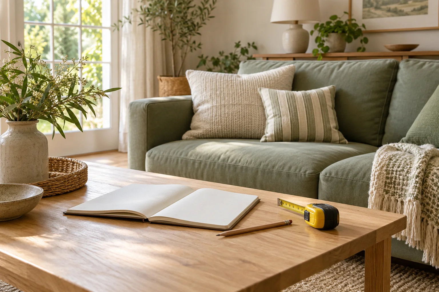 An illustrative home interior and project planning workspace